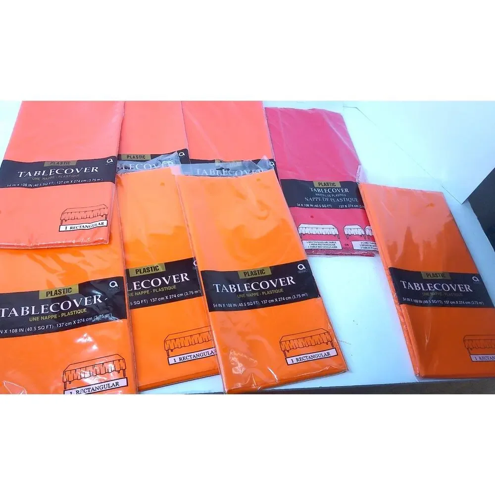 Amscan Tablecover Orange Red Halloween Fall Autumn 54 x 108 Lot of 9